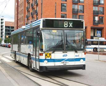 Mechelininkadun ja eräiden muiden ratatöiden takia linjaa 8 jouduttiin korvaamaan muutamaan otteeseen busseilla. 23.8.2009 linja 8 oli korvattu koko pituudeltaan bussilinjalla 8X, jota hoiti Helsingin Bussiliikenne Oy.