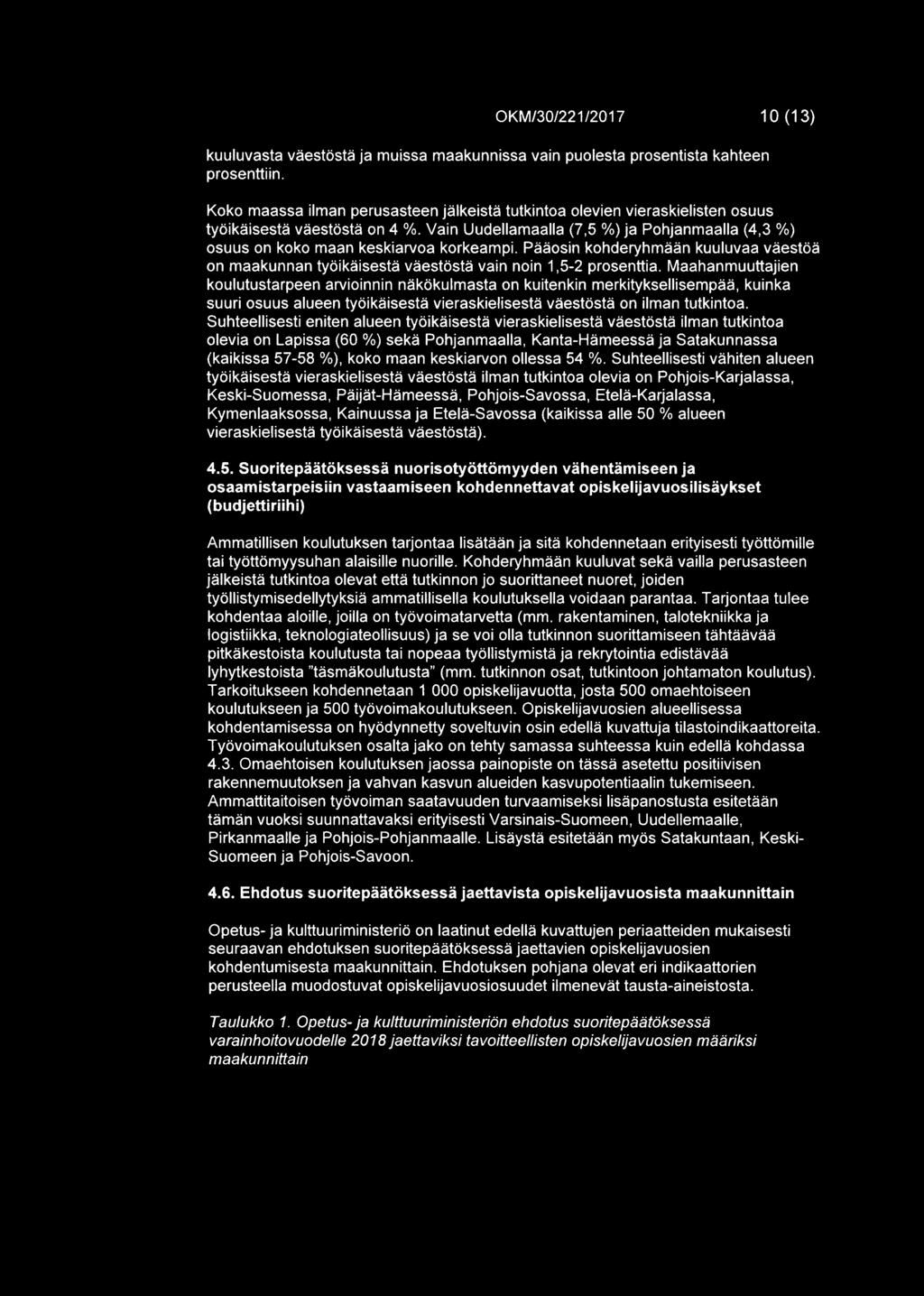 Vain Uudellamaalla (7,5 %) ja Pohjanmaalla (4,3 %) osuus on koko maan keskiarvoa korkeampi. Paaosin kohderyhrnaan kuuluvaa vaestoa on maakunnan tyolkaisesta vaestosta vain noin 1,5-2 prosenttia.