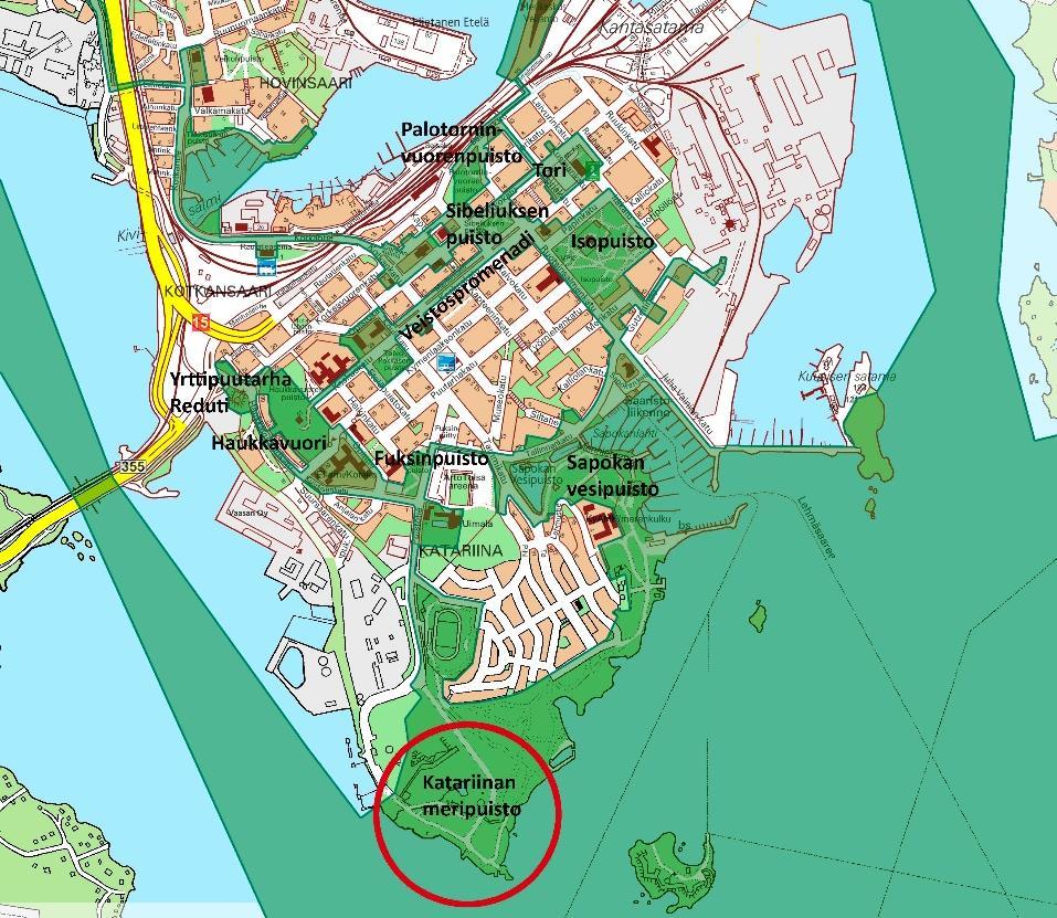 KOTKAN KANSALLINEN KAUPUNKIPUISTO Alue kuuluu Ympäristöministeriön