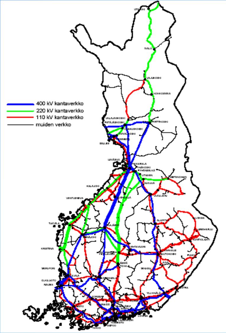 Sähkön siirto- ja jakeluverkot Suomen