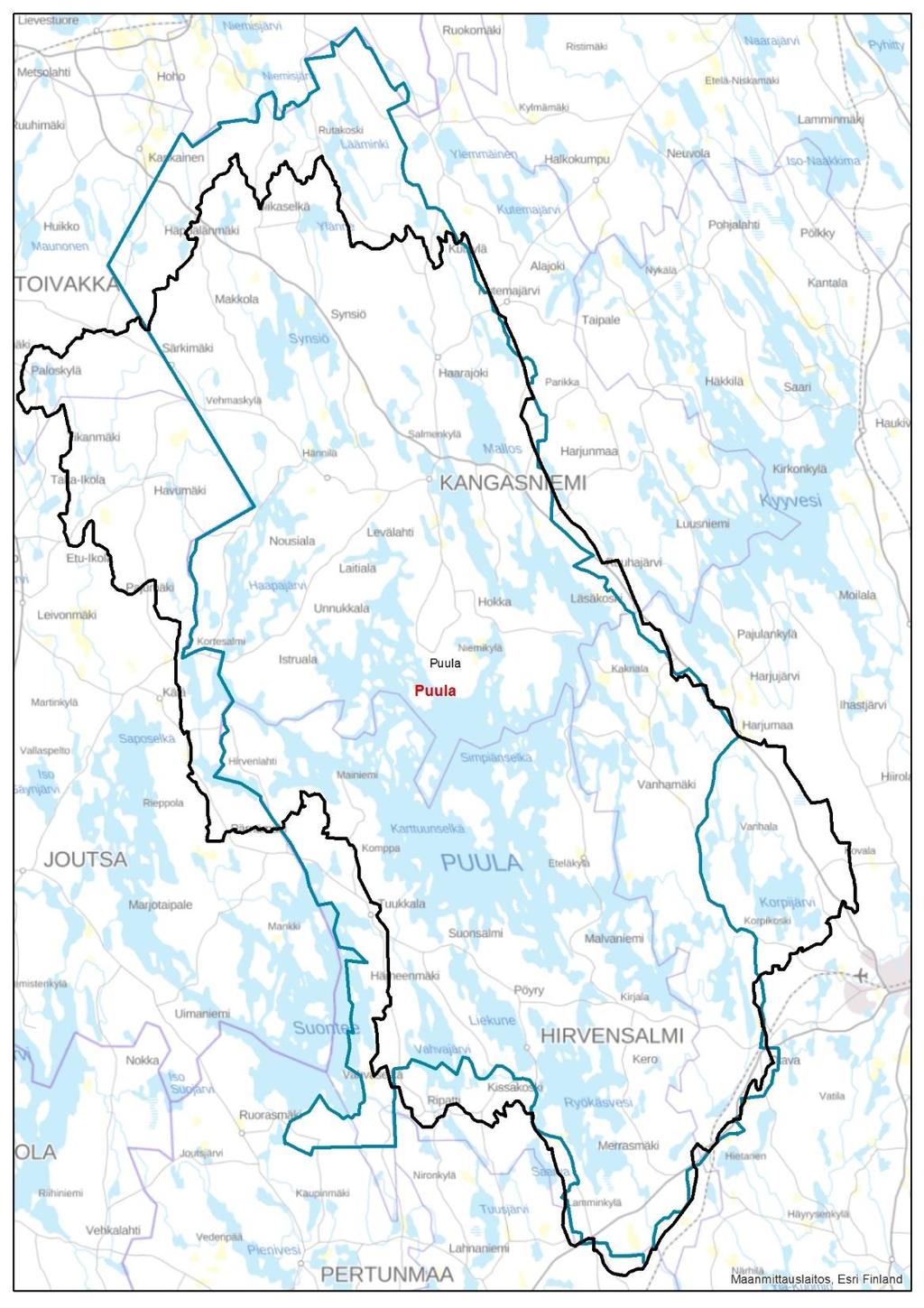 Puulan kalatalousalue, kalastusalueen raja - Ei suuria muutoksia rajoihin -