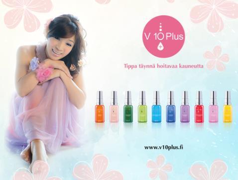 V 10 Plus -seerumit Yksilölliset 10 seerumia eri ihoongelmiin Väriterapiaa värikkäissä pulloissa Valmistettu Japanissa Näkyviä tuloksia jo 10 päivässä Dermatologisesti testattu