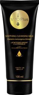 V 10 Plus Soothing Cleansing Milk Rauhoittava puhdistusmaito Puhdistaa ihohuokoset syvältä ilman, että ihon kosteustasapaino häiriintyy. Poistaa myös vedenkestävän silmämeikin ärsyttämättä silmiä.