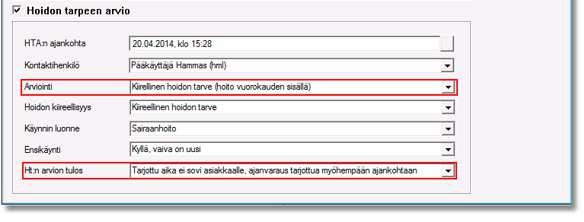 31 / 36 Yhteydenoton syy HTA Mitä tehdään Asiakas tarvitsee yleistä neuvontaa, ei tehdä HTA:ta eikä ajanvarausta Hoitolasta otetaan yhteyttä asiakkaaseen, ei tehdä HTA:ta eikä ajanvarausta Ei Ei Ei