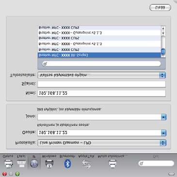 Verkkotulostus Macintosh-käyttöjärjestelmässä BR-Script 3 -ohjaimen avulla f Valitse Protokolla-luettelosta Line Printer Daemon - LPD. g Anna tulostimen IP-osoite Osoite-kenttään.