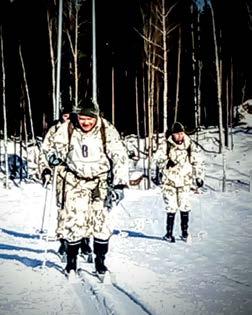 Karjalan prikaatin partiohiihtokilpailut Partiohiihtokilpailut pidettiin maaliskuun ensimmäisenä päivänä aurinkoisessa säässä. Partiohiihdossa hiihtomatka oli 10 kilometriä.