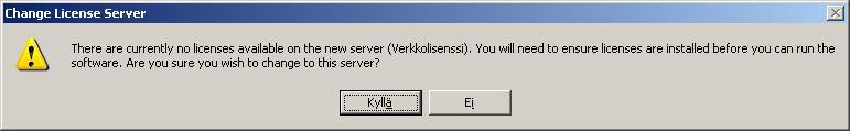 tietokonetta jossa verkkolisenssiserveriohjelma on käynnissä.