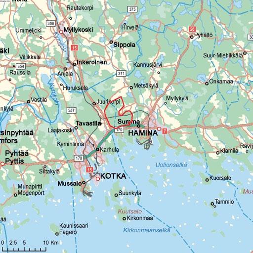 5. Hankkeen kuvaus 5.1 Hankkeen sijainti Tuulivoimahanke sijaitsee Haminan ja Kotkan kaupunkien rajalla rajautuen eteläosastaan valtatie 7:ään.