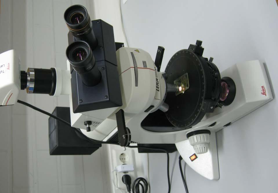 Ohuthietutkimus Betonin petrografia / ohuthietutkimus Tutkimus tapahtuu polarisaatiomikroskoopilla, jossa on tyypillisesti myös fluoresenssivalon käyttömahdollisuus.