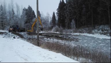 RESTORATION OF KÄRRILÄ the sedimentation bond was dredged in 2010: 600 m3 of sediment was removed in 2016 the bond was investigated and it was observed that bond had filled again new restoration in