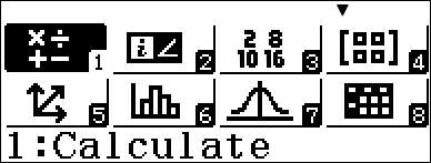 8) Calculate-sovelluksessa voi vaihtaa tarkan arvon ja likiarvon välillä näppäimestä S<->D.