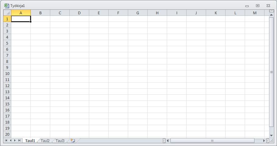 KOULUTUSMONISTE 4 / 40 Työkirja Excelissä käsitellään tiedostona työkirjaa (workbook) joka koostuu yhdestä tai useammasta laskentataulukosta (worksheet).