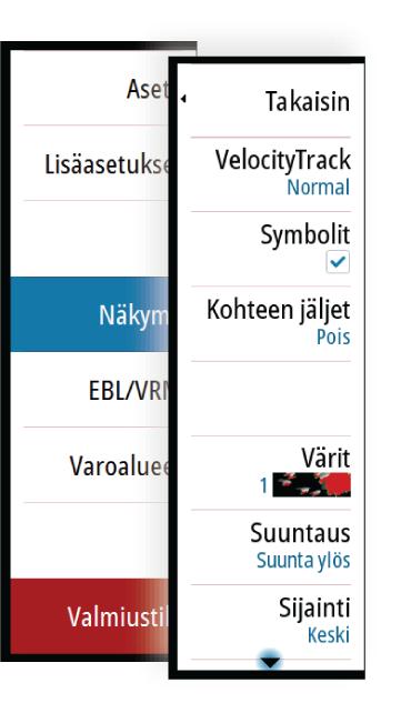 Kuvake Viritin VHF Toisto Näytä virittimeen tallennetut suosikkiasemat. Näytä VHFradioon tallennetut suosikkikanavat. Näytä aktiivisen lähteen lisäasetukset. Näytä laitehallinta.