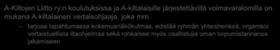 Vertaisohjaajakoulutus (2018 2019) sisältää 2 x 2 koulutuspäivää: pe 9.11.2018 kello 16 20 ja la 10.11.2018 kello 9 14 pe 11.1.2019 kello 16 20 ja la 12.1.2019 kello 9 14 koulutuspaikka: A-Kiltojen Liitto ry:n keskustoimisto Tampereella majoitus: palveluntarjoajalta hakemukset koulutukseen 14.