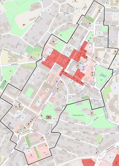 Elävä keskusta-alue: Riihimäki Elävän keskustan muodostavat ns. kuumat korttelit ja sitä ympäröivä +200 metrin elävä keskusta-vyöhyke*.