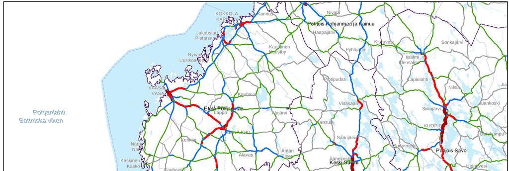 Henkilöliikenteen kysyntä, tieverkko (KVL 2017)