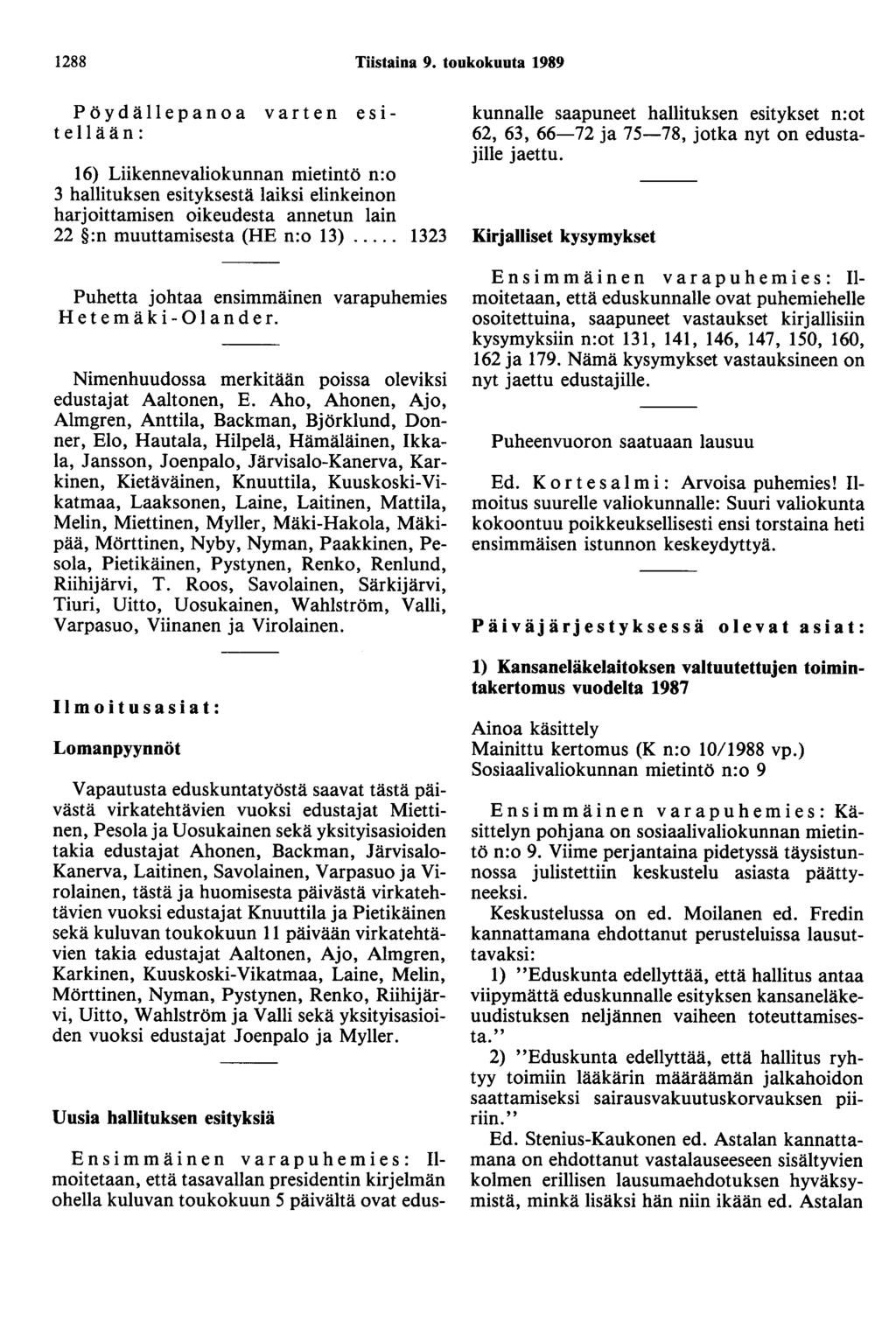 1288 Tiistaina 9.