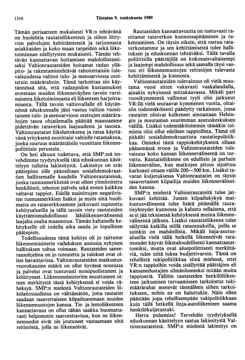 1316 Tiistaina 9.