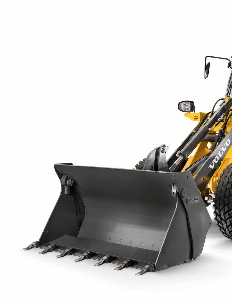 Tehokasta kuormausta Monikäyttöinen compact-/minikuormaaja Volvon työvälineet sopivat saumattomasti yhteen koneen aisaston, hydrauliikan ja voimansiirron kanssa parantaen tuottavuutta.