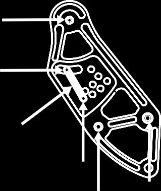 Kiinnitä lukitusmekanismi pyörätuolin runkoon kohdistamalla pultti reikään (1) ja tappi reikään (2) kuvan 22 mukaisesti.