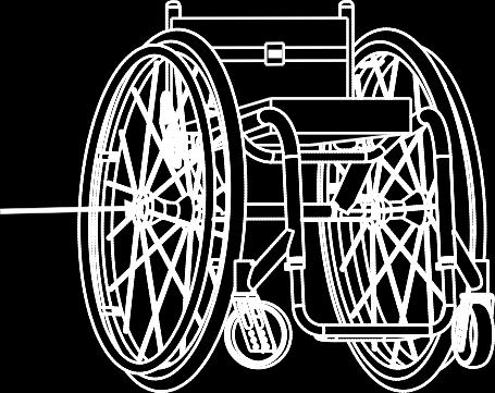 Kuva 43 Etupyörä Tarkasta, että pyörätuolin kiinnikkeet ovat tiukasti kiinni, ja kiristä löystyneet ruuvit ja pultit.