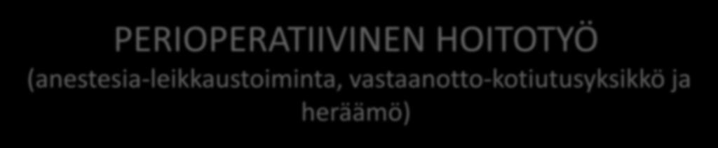 12 PERIOPERATIIVINEN HOITOTYÖ (anestesia-leikkaustoiminta, vastaanotto-kotiutusyksikkö ja heräämö) HARJOITTELUN OHJEET