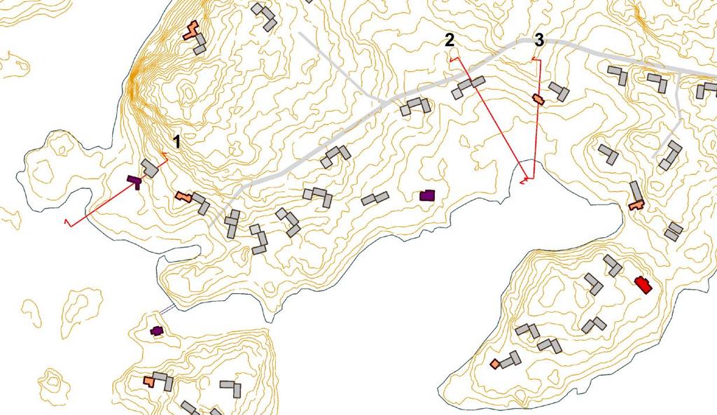 Kuva 21. Bergön aaltoiluvarakohteiden leikkauskohdat Kuva 22.