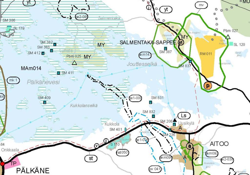 Kuva 6. Ote Pirkanmaan 1. maakuntakaavasta. Suunnittelualueen sijainti on osoitettu likimääräisesti punaisella. Ympäristöministeriö on vahvistanut Pirkanmaan 1. vaihemaakuntakaavan (turvetuotanto) 8.