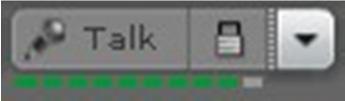 Puheesi aikana näet Talk -painikkeen alla vihreän äänenvoimakkuuspalkin ja