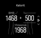 Aktiivisuustavoitteet Voit säätää päivittäisiä tavoitteitasi sekä askel- että kalorimäärän suhteen.