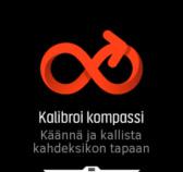 Kompassinäyttö sisältää seuraavat tiedot: Magneettista pohjoista kohti osoittava nuoli Kulkusuunta ilmansuuntana Kulkusuunta asteissa Kellonaika (paikallista aikaa) tai akun varaustaso; vaihda