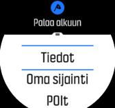 3.13. Paluunavigointi Jos käytät GPS:ää harjoituksen tallentamiseen, Suunto Spartan Ultra tallentaa automaattisesti harjoituksen aloituspisteen.