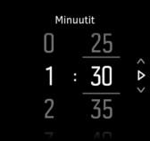 2. Vieritä alaspäin kohtaan HÄLYTYKSET ja avaa valikko painamalla keskipainiketta. 3. Vieritä hälytykseen, jonka haluat asettaa, ja valitse se keskipainikkeella. 4.