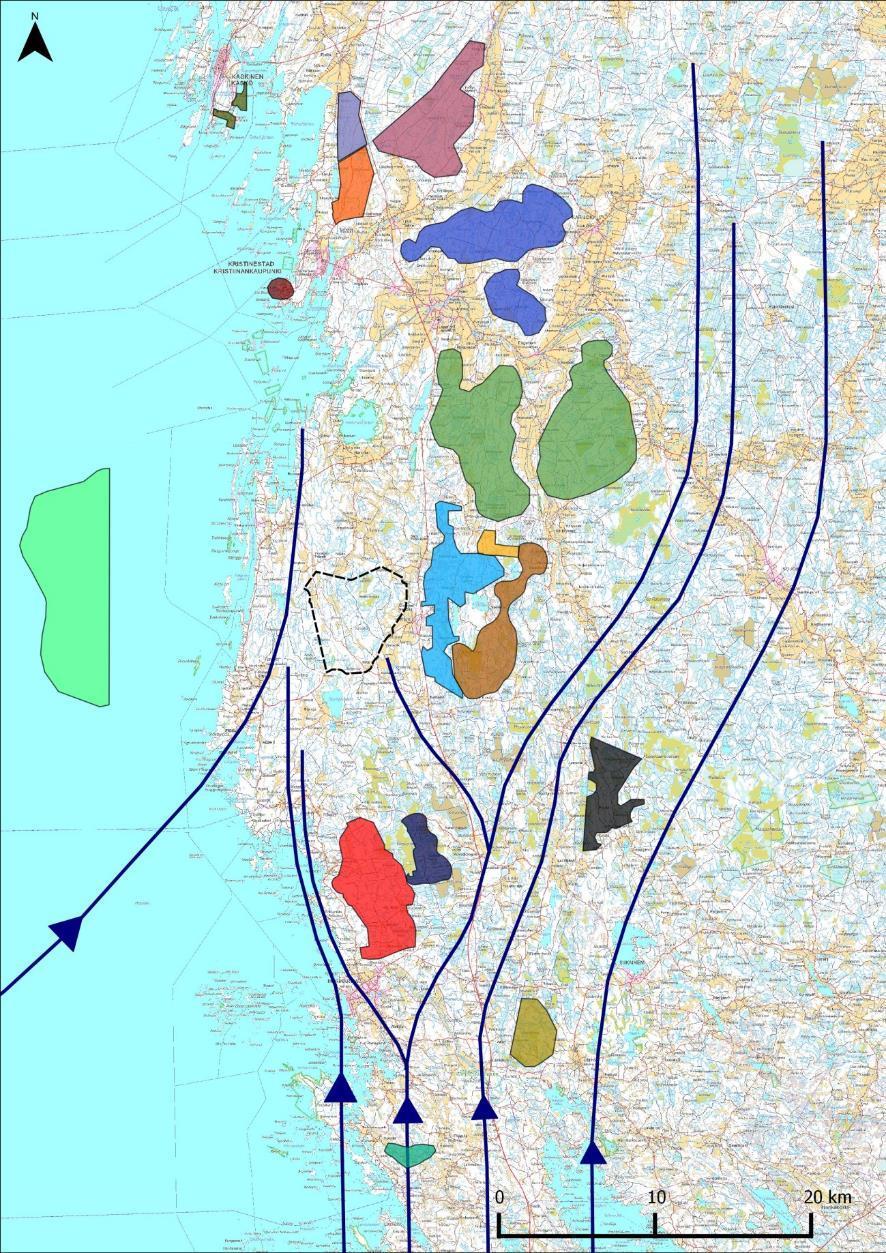 Kuva 108: Pohjoisen lentoreitin oletettu