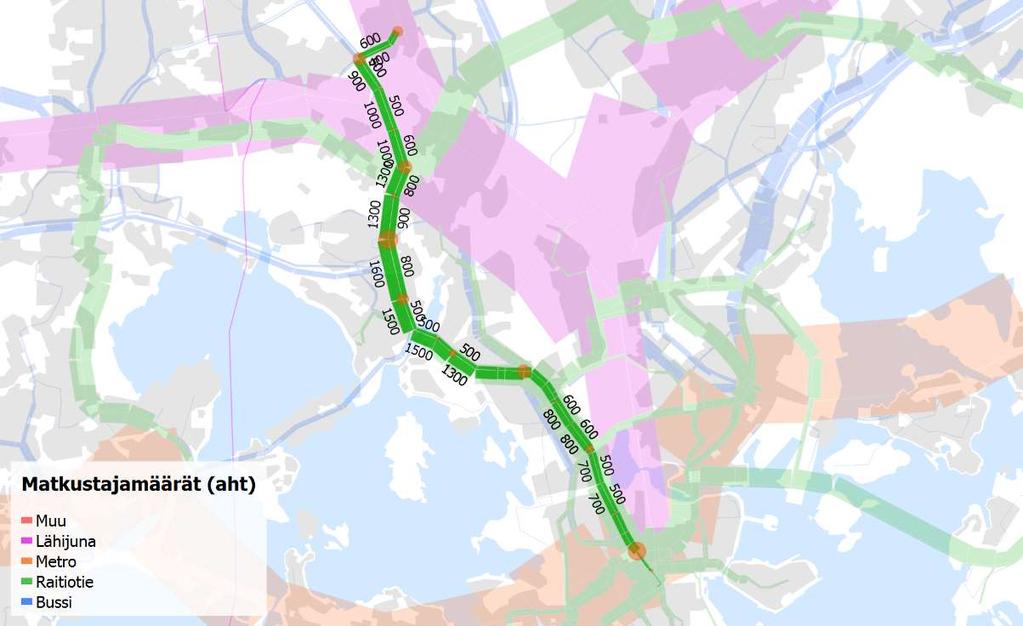 332 Valimolle (perustuen kevään 2018 MAL-hankekuvauksiin) Raitiotien yleissuunnitelma valmistuu 2019 Raitiotielinjan pituus Rakennettava rataosuus Keskinopeus * Pysäkkiväli koko linjalla Nykyiset