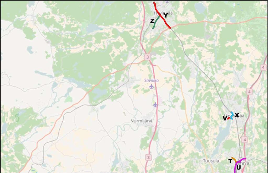 tunnus Nimi A Länsibaana/Länsiväylänbaana B Tarvonbaana C Munkkiniemenbaana D Keskuspuistonbaana E Pohjoisbaana F Pitäjänmäenbaana/Rantaradanbaana G