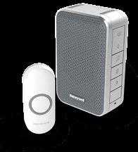 (valkoinen): Mitat: 110 x 70 x 42,5 mm 4 x LR6 (AA) 1,5 V (ei sisälly tomitukseen) 80m 84dB x6 5004100965370 DC313NG Langaton kannettava ovikello,