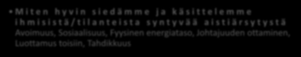 Persoonallisuuden pääpiirteet ja alapiirteet N: REAGOINTIHERKKYYS (Need for Stability) M i t e n v o i m a k k a a s t i r e a g o i m m e s t r e s s i i n Huolestuvuus, Intensiivisyys,