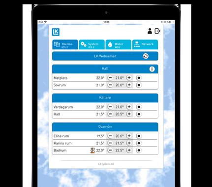 ohjaus sekä venttiilin koekäyttö. Lisävarusteena saatavan LK Webserver ICS.2:n avulla lattialämmitysjärjestelmää voidaan ohjata internetin kautta matkapuhelimesta, tabletista tai tietokoneesta.