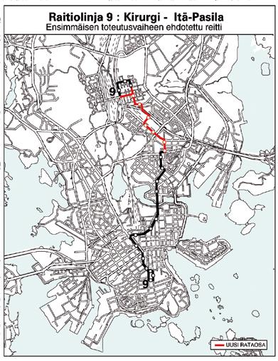 Esisuunnitelmaan kuului bussin 23 korvaavana yhteytenä Linjojen alueella rata Helsinginkadulta Kirstinkatua ja Castréninkatua pitkin Toiselle linjalle.