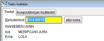 syöttämisen jälkeen.