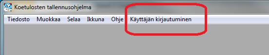 47 15. Käyttäjätunnus Käyttäjän on mahdollista kirjautua ohjelmaan omilla tunnuksillaan, jos käyttäjä on jonkin ohjelman tukeman koemuodon ylituomari ja on saanut tunnukset tietoonsa.