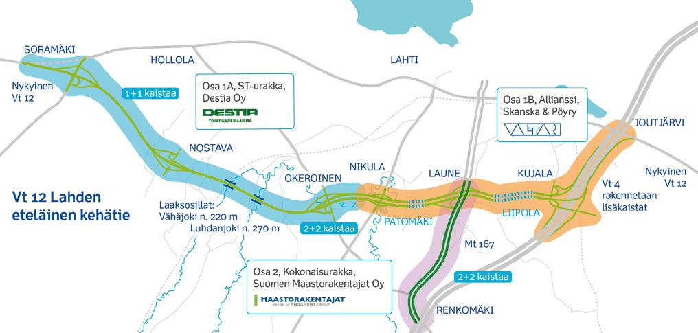 ruutiset 5 2018 8 Skanska mukana Vt 12 Lahden eteläinen kehätie -allianssimuotoisessa urakassa Teksti ja kuvat Saila Savolainen Valtatie 12 on valtakunnallinen itä-länsisuuntainen päätie.