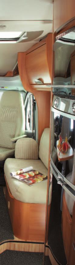 Hymer T-SL Tyylimaailmat maa Hymer T SLmallien sisustukselle on tyypillistä
