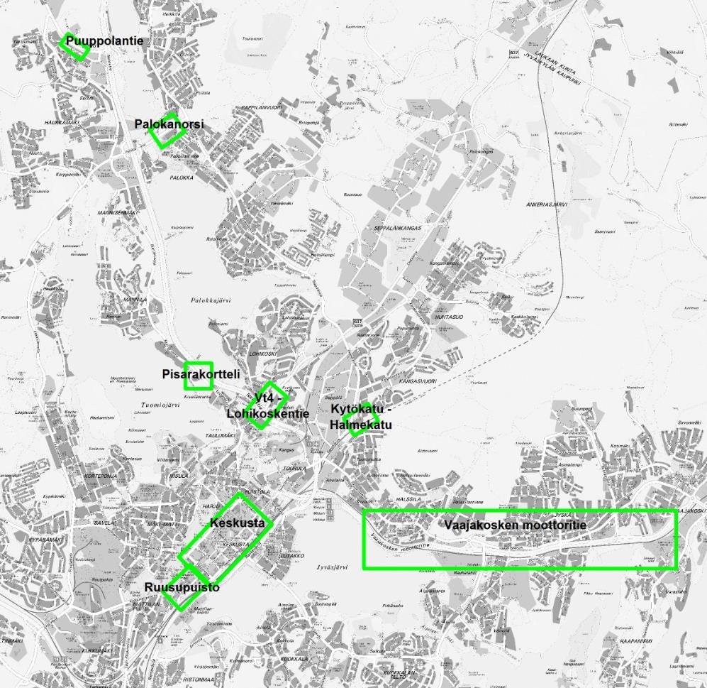 23 valtatielle 4 Kirri Tikkakoski välille, jossa menossa oma hanke tiiviiseen kaupunkikeskustaan maisemallisesti tärkeisiin kohteisiin Projektiryhmä valitsi edellä esitetyillä perusteilla alustavista