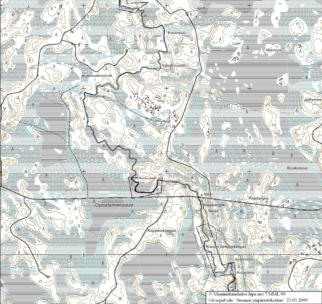 LIITE 1. Osmalamminnevan sähkökoekalastus- ja koeravustuspaikat, ylimmät 3.