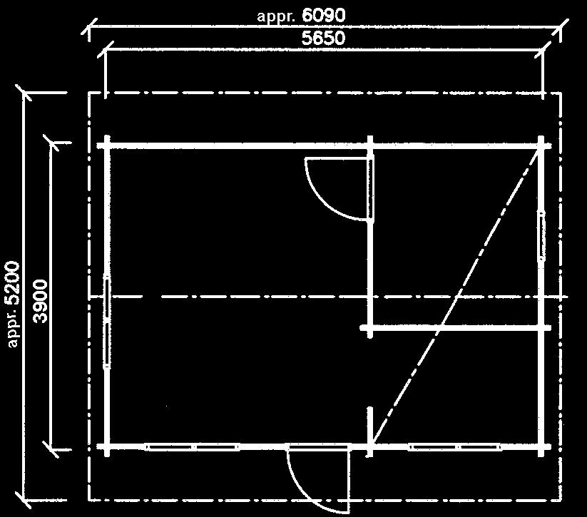 gangstange F D C DIMENSIONS INSIDE 3365X3810 Door C