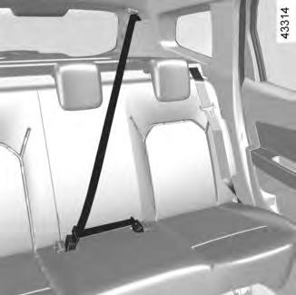 TURVAVYÖT (3/4) A A 12 10 12 11 10 13 14 15 14 Keskimmäinen takaturvatyö A (automallikohtainen toiminto) Irrota solki 14 kiinnityskohdastaan 15.