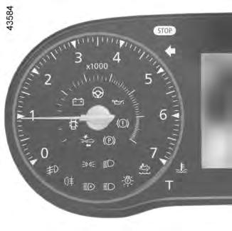 NÄYTÖT JA MERKKIVALOT (1/2) 1 3 2 Käyntinopeusmittari 1 (r/min x 1000) Automaattivaihteiston näyttö 2