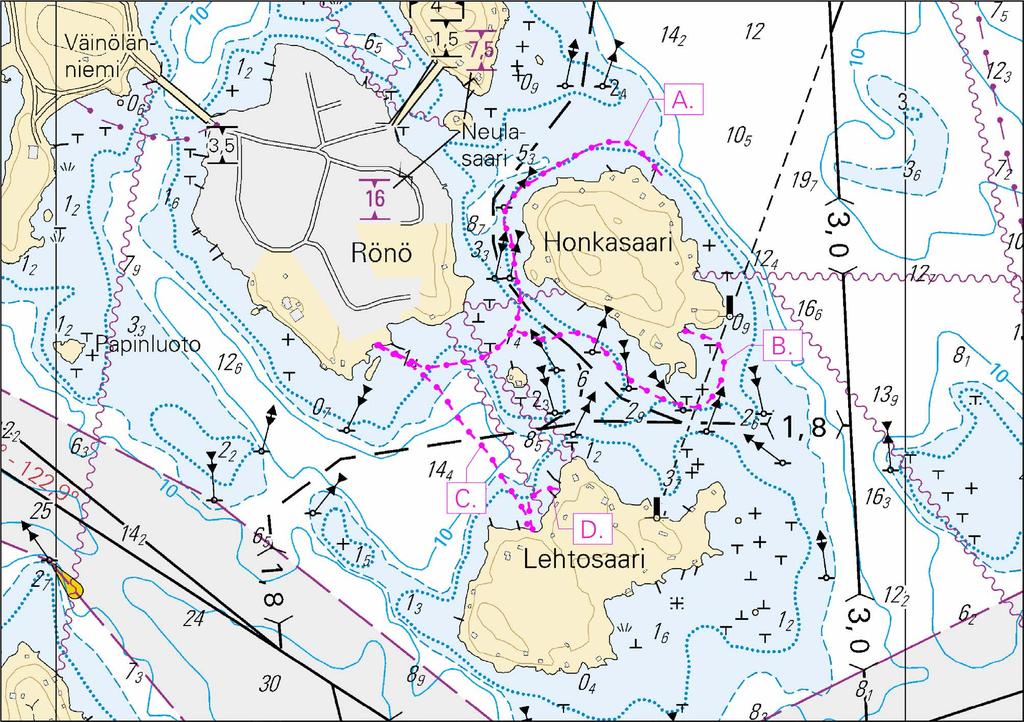 Ei merikartan mittakaavassa - Inte i sjökortets skala - Not to scale of chart (FTA, Lappeenranta/Villmanstrand 2017)
